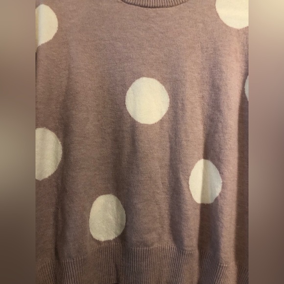 T Tahari Blush Ivory Polka Dot Sweater - Picture 3 of 4